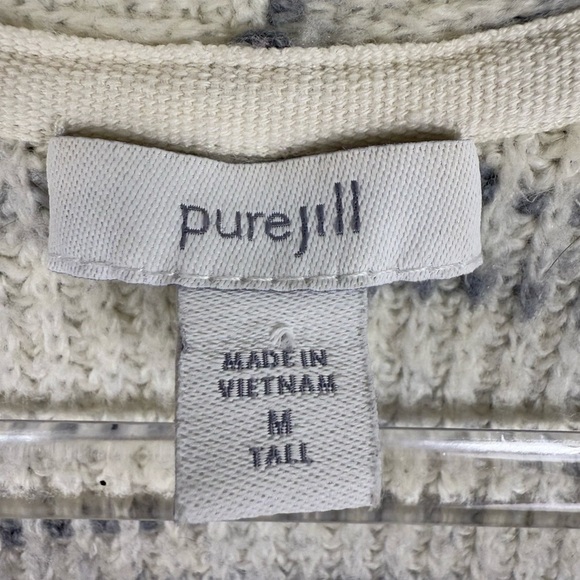 Pure Jill sweater tunic size medium tall v neck with split detail at sleeve - Picture 7 of 9